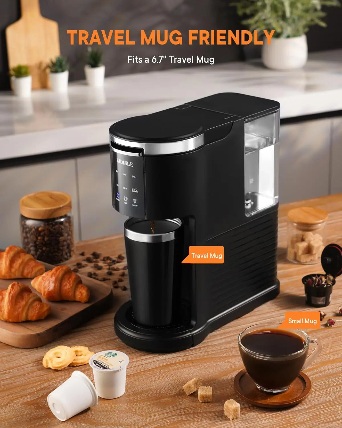 Single Serve Coffee Machine, 3 in 1 Pod Coffee Maker