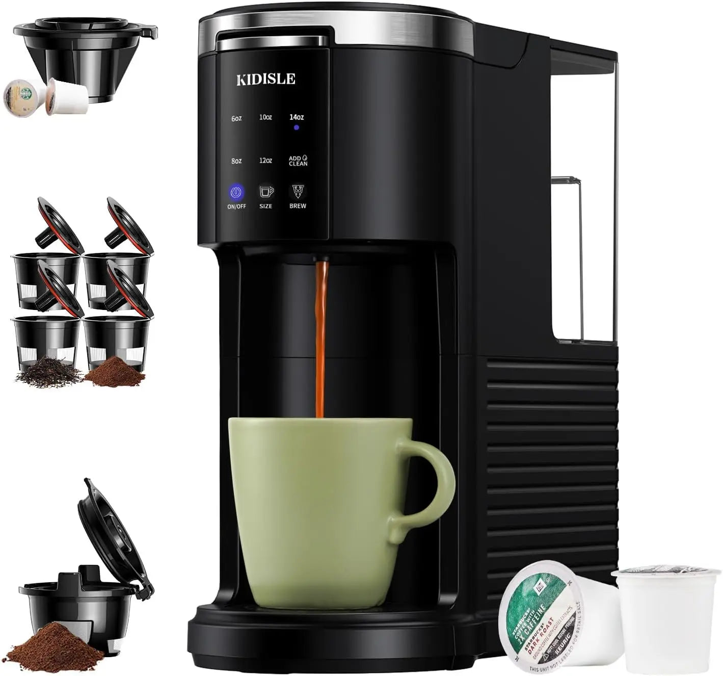 Single Serve Coffee Machine, 3 in 1 Pod Coffee Maker