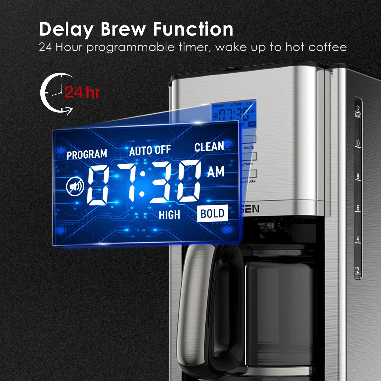 Brew Coffee Machine AIRMSEN Programmable