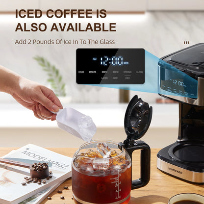 Programmable Drip Coffee Machine 12 Cup with Iced Coffee Function