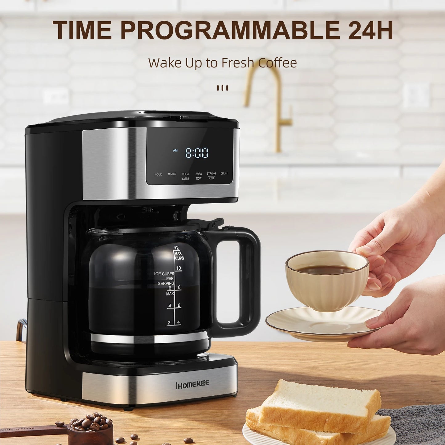 Programmable Drip Coffee Machine 12 Cup with Iced Coffee Function