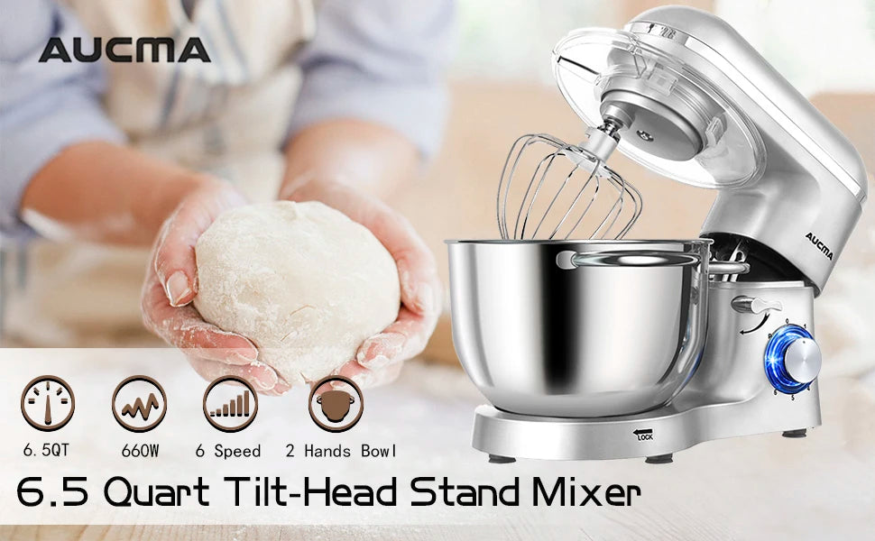 Stand Mixer 6.5-QT 660W 6-Speed