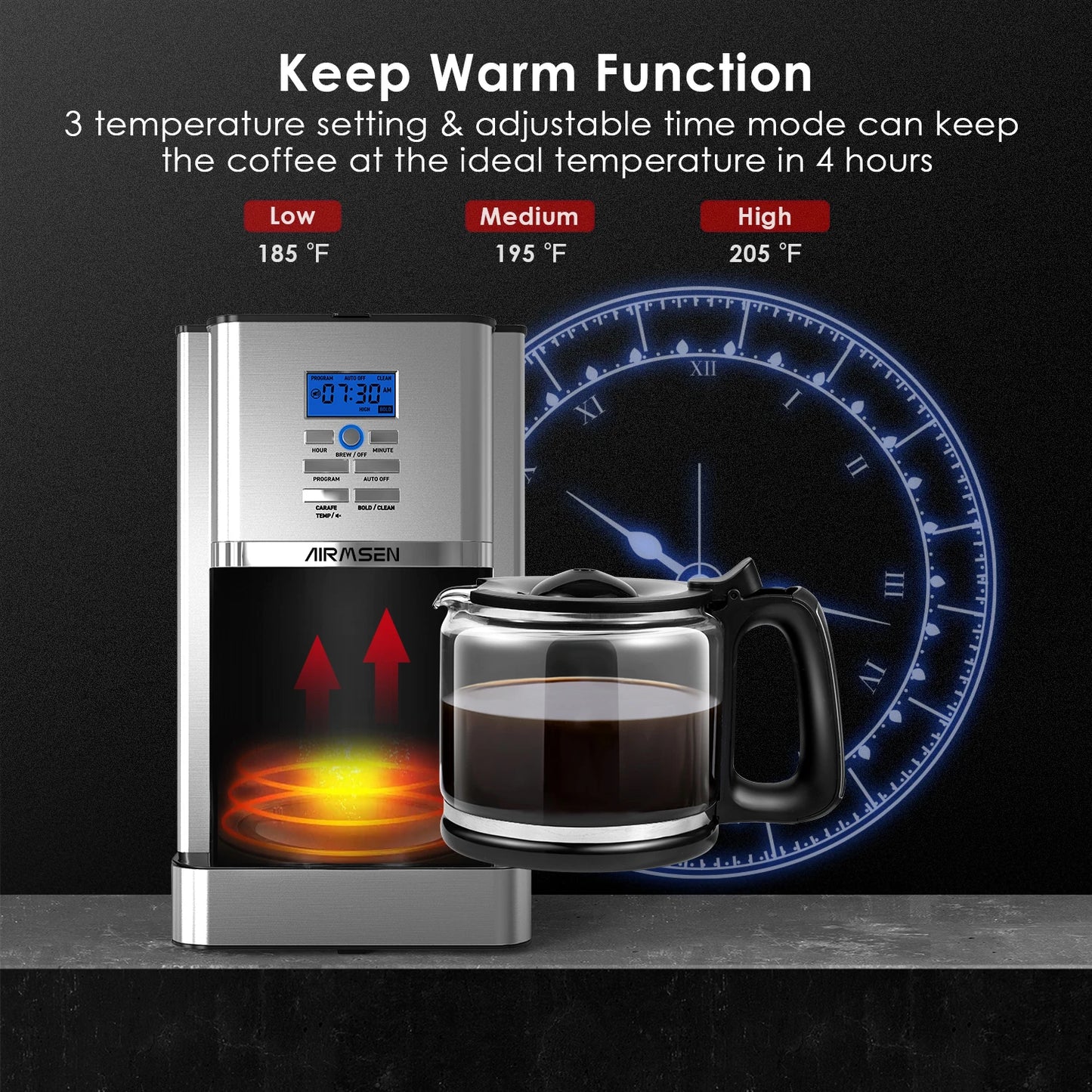 Brew Coffee Machine AIRMSEN Programmable