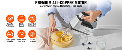 VEVOR Cordless Electric Hand Mixer 100W